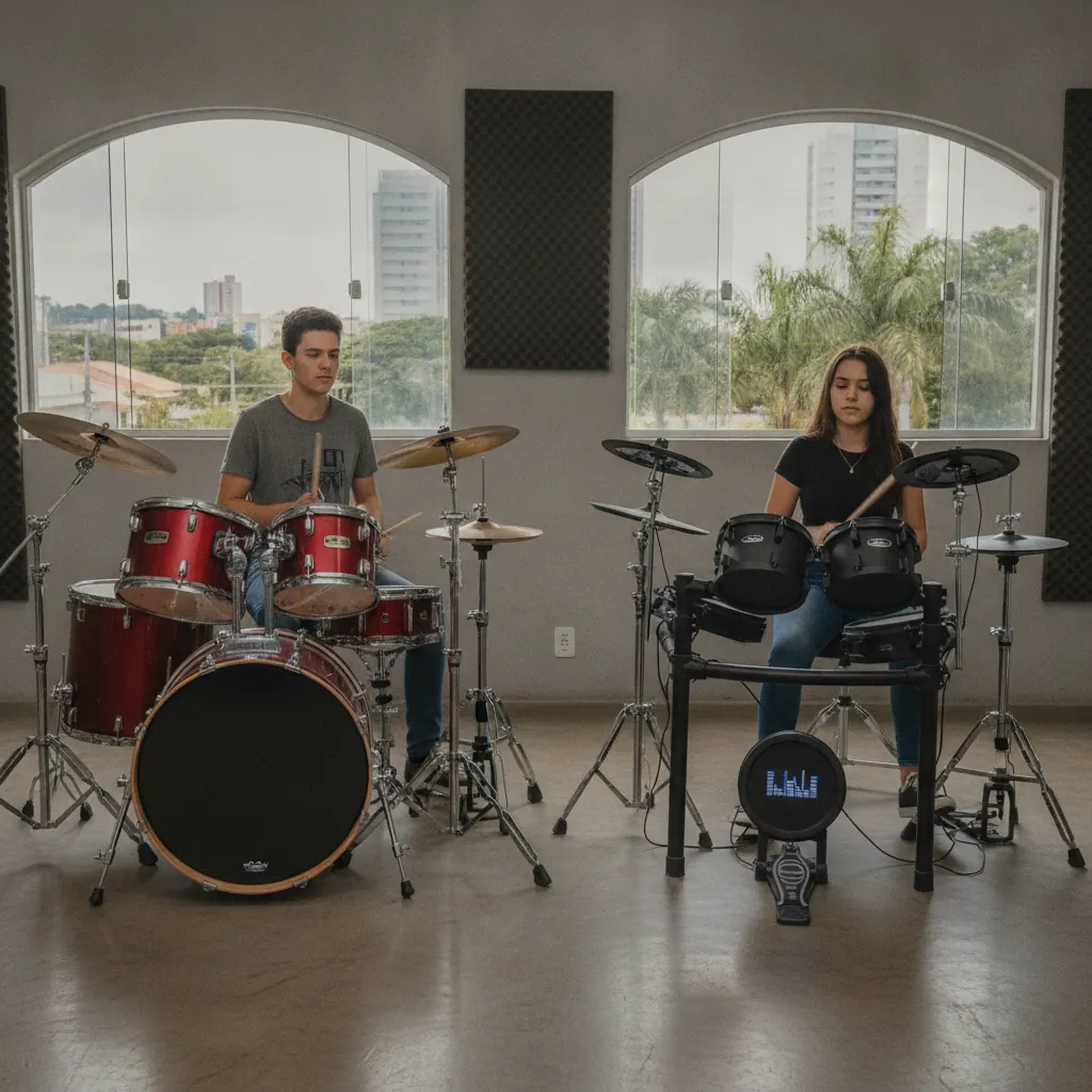 Bateria Acústica ou Eletrônica: Qual Escolher em Goiânia?