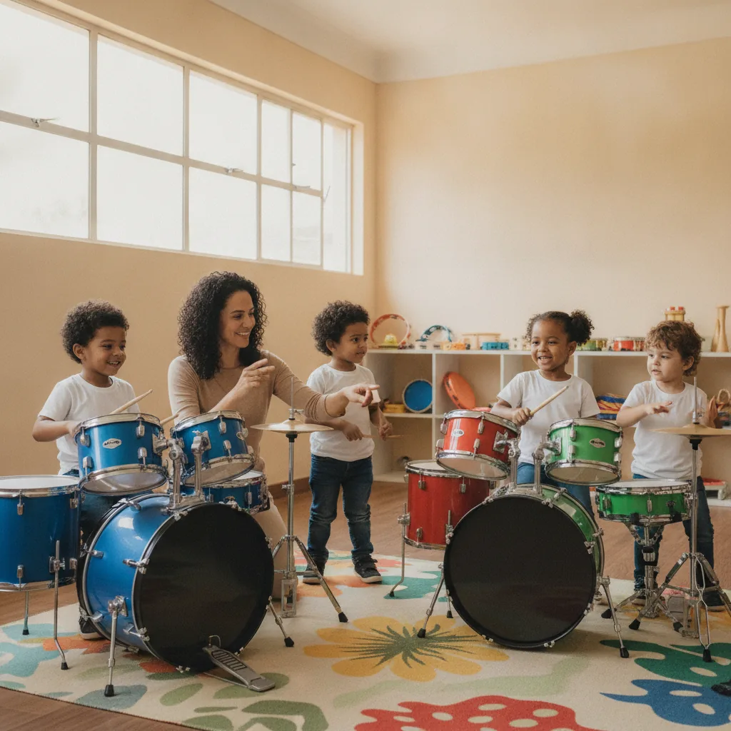 Como a Bateria Desenvolve Coordenação Motora em Crianças em Goiânia